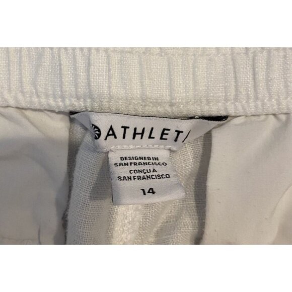 Athleta Retreat Linen Jogger Pants White Size 14 - Picture 3 of 5